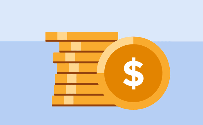 A stack of coins growing in value, from $19,500 to $25,000 dollars