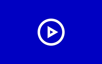 Representation of playing a video on blue background