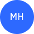 Blue circle with MH initials in it