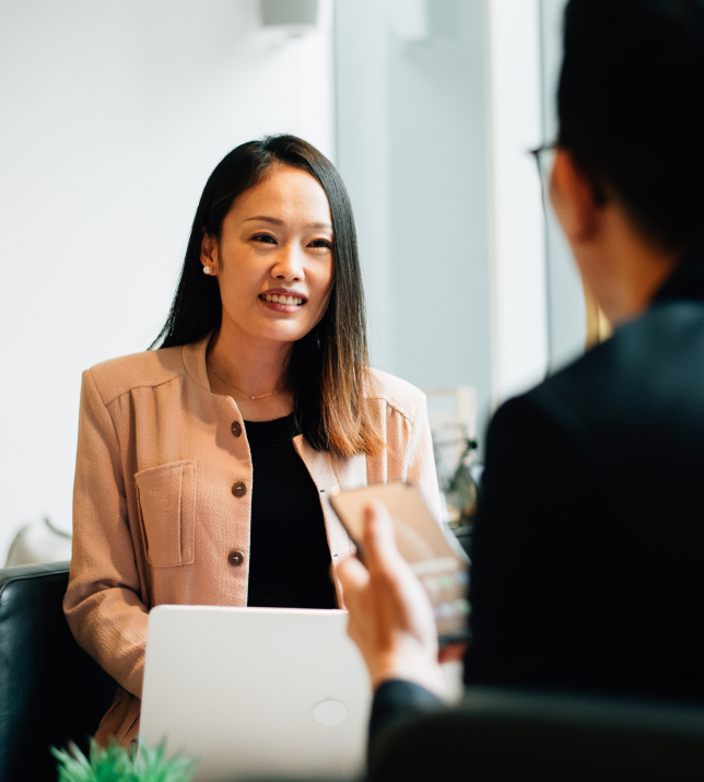 Interviewing a woman